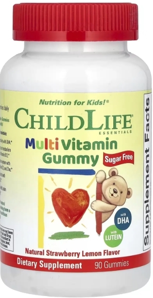 Мультивитамины для детей ChildLife Multi Vitamin Gummy вкус клубника с лимоном, 90 жевательных конфет