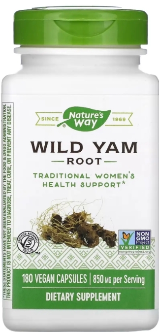 Дикий ямс Nature's Way Wild Yam, 180 капсул