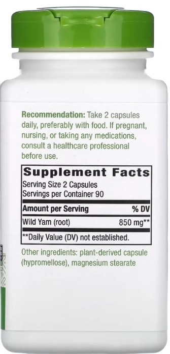 Дикий ямс Nature's Way Wild Yam, 180 капсул