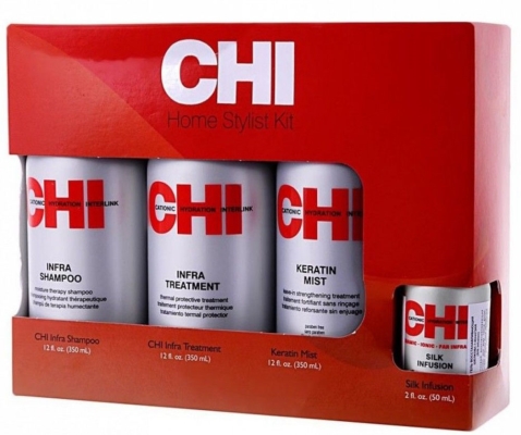 Набір CHI Home Stylist Kit для щоденного догляду за волоссям (шампунь 355мл + спрей 355мл + кондиціонер 355мл + шовк 59 мл)