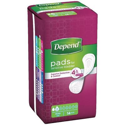 Прокладки урологические Depend Mini, 14 штук