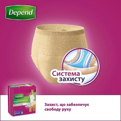 Вбираюча білизна Depend для жінок, розмір S/M, 10 штук