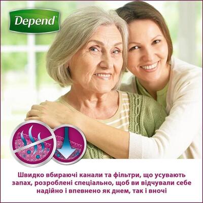 Вбираюча білизна Depend для жінок, розмір S/M, 10 штук