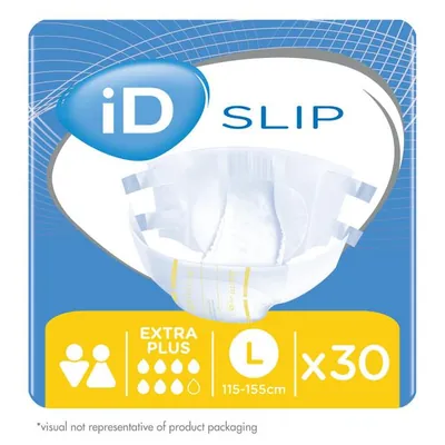 Підгузки для дорослих iD Slip Extra Plus, розмір L (115-155 см) дихаючі, 30 штук
