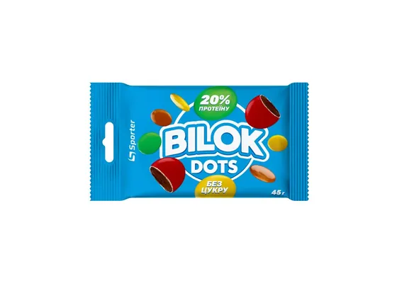 Драже Sporter Bilok Dots шоколадні з протеїном, 45 г