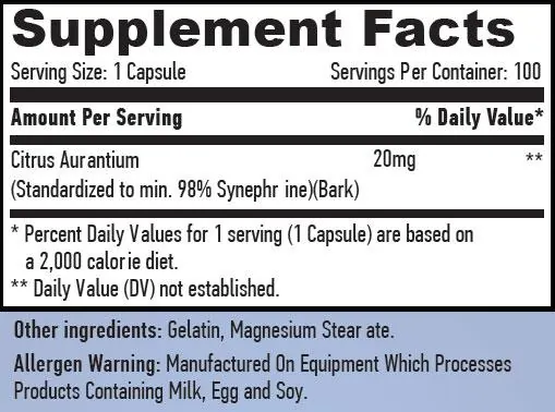 Жироспалювач Haya Labs Synephrine капсули по 20 мг №100