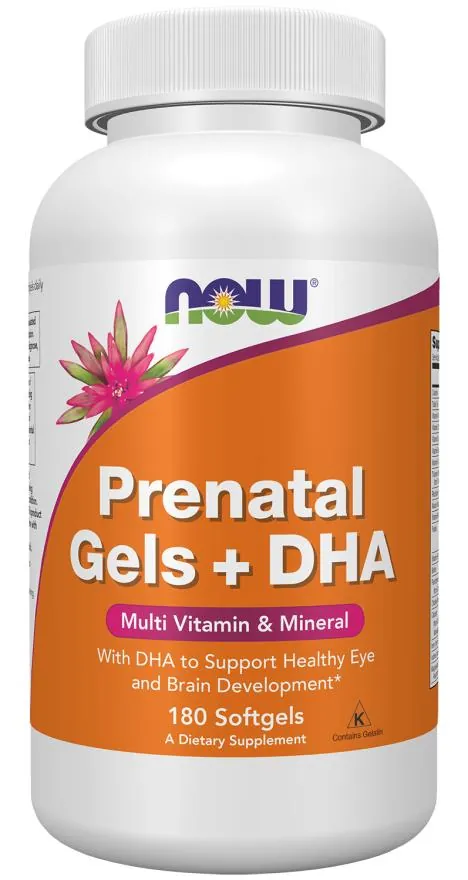 Вітамінно-мінеральний комплекс для вагітних NOW Prenatal Gels + DHA м'які капсули №180