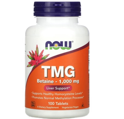 Триметилглицин (бетаин) NOW TMG Betaine 1000 мг, 100 таблеток
