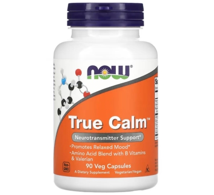 Добавка NOW True Calm Amino Relaxer для мозга, 90 капсул