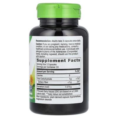 Одуванчика корень Nature's Way Dandelion Root, 100 веганских капсул