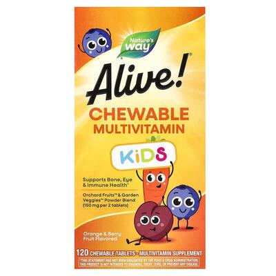 Мультивітаміни для дітей Nature's Way Alive! Multi-Vitamin апельсин-ягоди, 120 жувальних таблеток