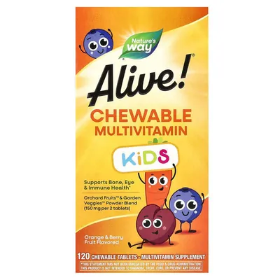 Мультивітаміни для дітей Nature's Way Alive! Multi-Vitamin апельсин-ягоди, 120 жувальних таблеток