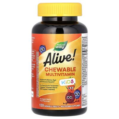 Мультивітаміни для дітей Nature's Way Alive! Multi-Vitamin апельсин-ягоди, 120 жувальних таблеток