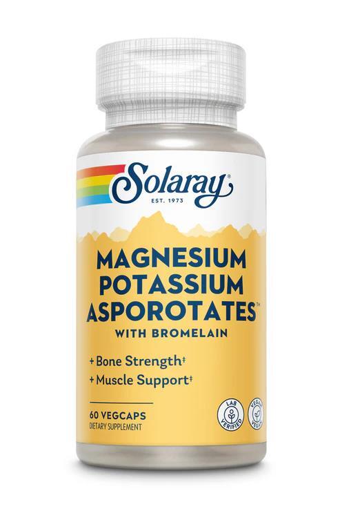 Магния и калия аспартат с бромелайном Solaray Magnesium and Potassium Asporotates with Bromelain, 60 капсул