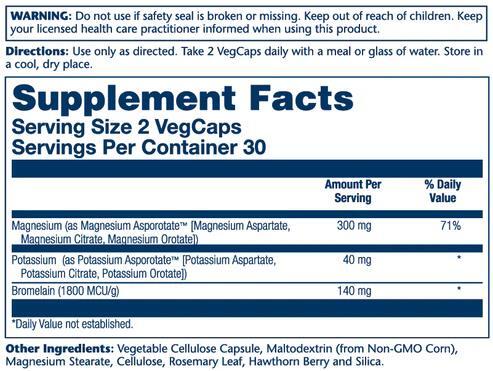 Магния и калия аспартат с бромелайном Solaray Magnesium and Potassium Asporotates with Bromelain, 60 капсул
