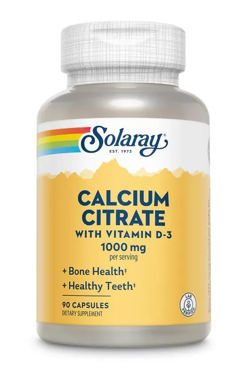 Кальція Цитрат із вітаміном D3 Solaray Calcium Citrate with Vitamin D3 1000 мг, 90 капсул
