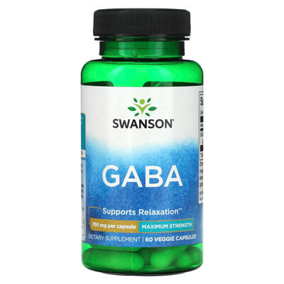 Аминокислота Swanson GABA Максимальная сила капсулы по 750 мг, №60