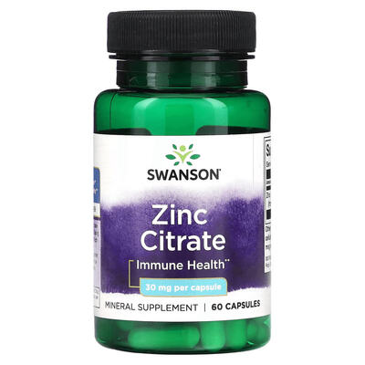Цинк цитрат Swanson Zinc Citrate капсулы по 30 мг №60