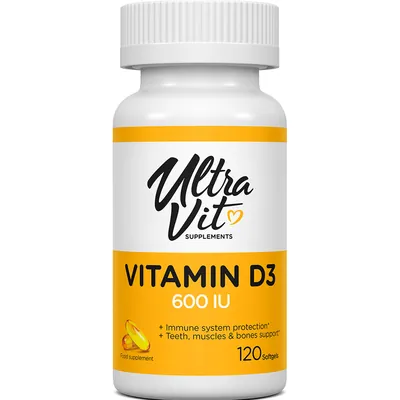 Вітамін Д3 VPLab UltraVit Vitamin D3 600, 120 капсул