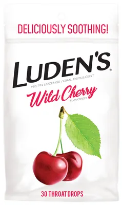 Luden's льодяники з пектином, заспокійливі для горла та порожнини рота, зі смаком дикої вишні №30