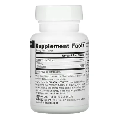 Малини листя екстракт Source Naturals Ellagic 300 мг, 60 таблеток