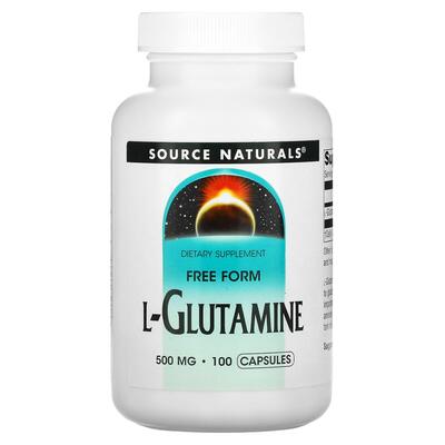 Глутамин Source Naturals L-Glutamine 500 мг, 100 капсул