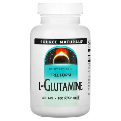 Глутамін Source Naturals L-Glutamine 500 мг, 100 капсул