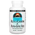 Ацетил карнітин + Альфа-ліпоєва кислота Source Naturals Acetyl L-Carnitine & Alpha-Lipoic Acid 650 мг, 120 таблеток
