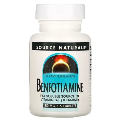 Бенфотіамін Source Naturals Benfotiamine 150 мг, 60 таблеток
