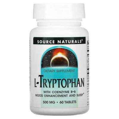 Триптофан коферментный Source Naturals L-Tryptophan with Coenzyme B-6 500 мг, 60 таблеток