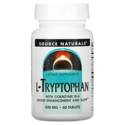 Триптофан коферментний Source Naturals L-Tryptophan with Coenzyme B-6 500 мг, 60 таблеток
