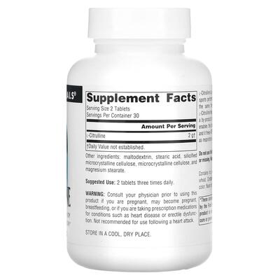 Цитрулин Source Naturals L-Citrulline 1000 мг, 60 таблеток