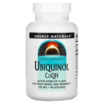 Убихинол Source Naturals CoQH Ubiquinol 100 мг, 90 капсул