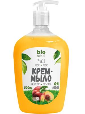 Крем-мило Bio Naturell Персик, з дозатором, 500 мл
