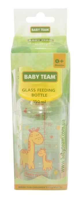Бутылочка для кормления Baby Team 1200 стеклянная, 150 мл