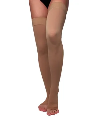 Панчохи компресійні Venotonia Power AG клас компресії 2, відкритий носок, нормальні, із силіконовими крапками, колір карамель, розмір І