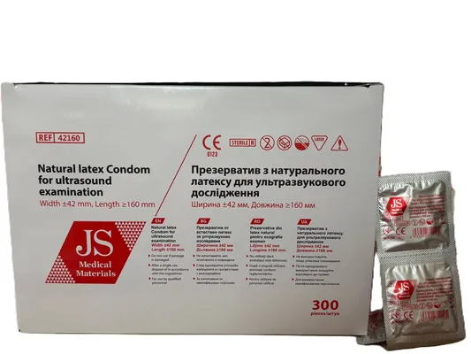 Презервативи для УЗД JS ширина 42 мм, довжина 160 мм, 300 штук
