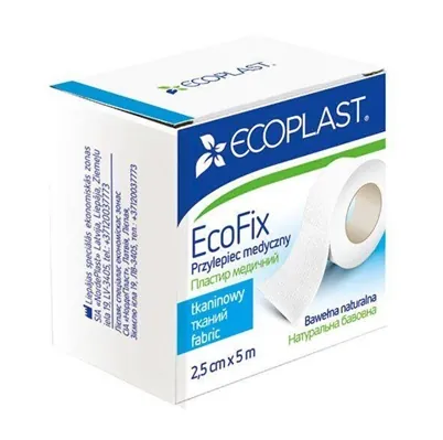 Пластир медичний Ecoplast EcoFix на тканій основі 2,5 см х 5 м, папер. упак.