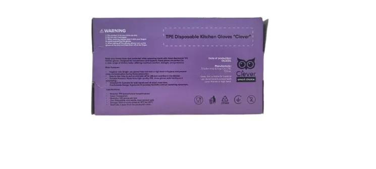 Рукавички господарські Clever Everyday TPE Gloves одноразові кухонні, прозорі, розмір M, 100 штук