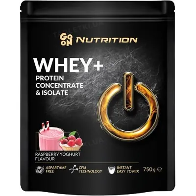 Протеїн сироватковий змішаний Go On Nutrition Whey+ малиновий йогурт, 750 г