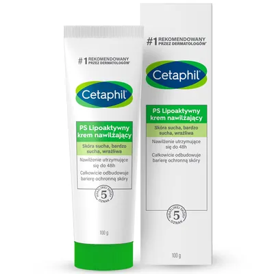 Крем для обличчя і тіла Cetaphil PS Ліпоактивний зволожувальний для сухої, дуже сухої та чутливої шкіри, 100 г