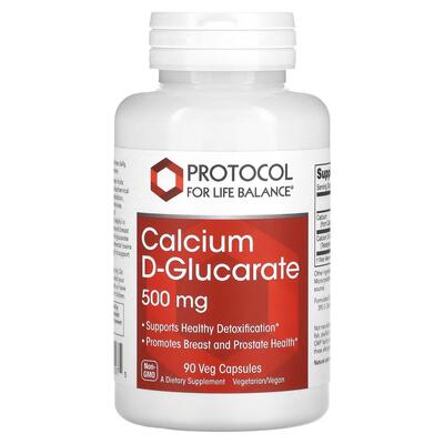 Кальций D-глюкарат Protocol for Life Balance Calcium D-Glucarate 500 мг, 90 вегетарианских капсул