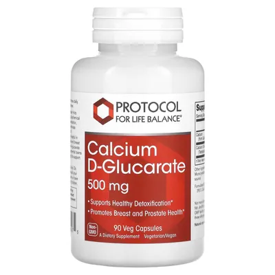 Кальцій D-глюкарат Protocol for Life Balance Calcium D-Glucarate 500 мг, 90 вегетаріанських капсул