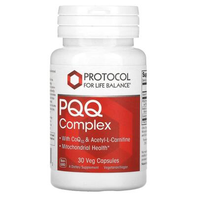 Пірролохінолінхінон комплекс Protocol for Life Balance PQQ Complex підтримка мітохондрій, 30 веганських капсул