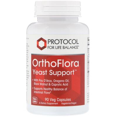 Поддержка кишечной микрофлоры Protocol for Life Balance OrthoFlora Yeast Support, 90 капсул