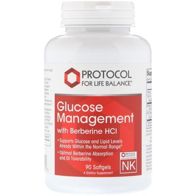 Регулировка уровня глюкозы с гидрохлоридом берберин Protocol for Life Balance Glucose Management, 90 капсул