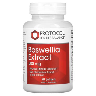 Босвеллія екстракт Protocol for Life Balance Boswellia Extract 500 мг, 90 гелевих капсул