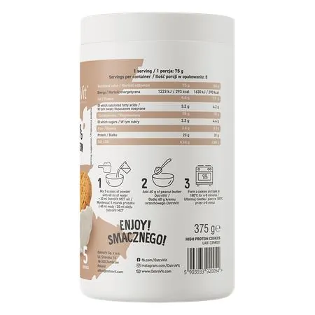Суміш протеїнова OstroVit High Protein Cookies для приготування печива, 375 г