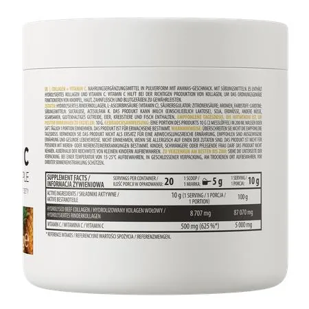 Колаген та вітамін С OstroVit Collagen + Vitamin C ананас, 200 г