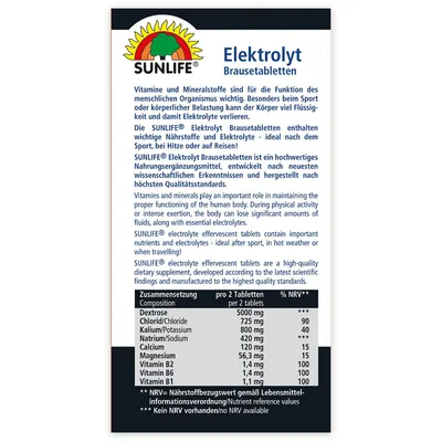 Вітаміни Sunlife Elektrolyte Brausetabletten електроліт шипучі таблетки №2 в саше